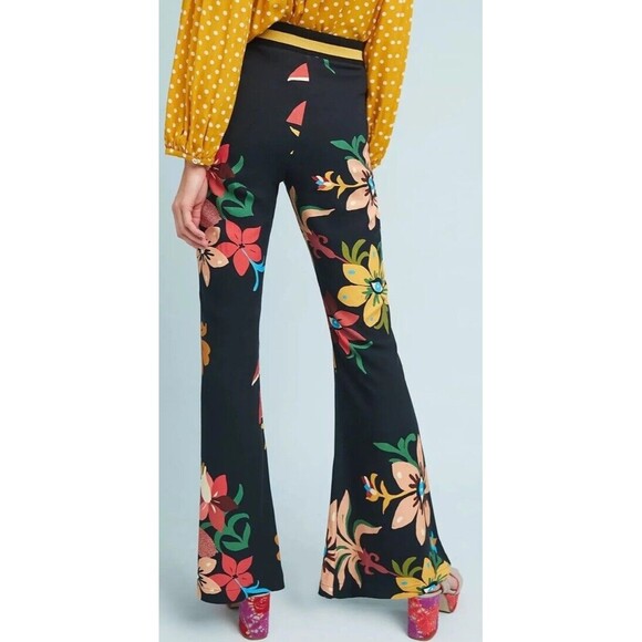 Anthropologie Farm Rio Flares Floral Pants Calla Size XS - Picture 2 of 10